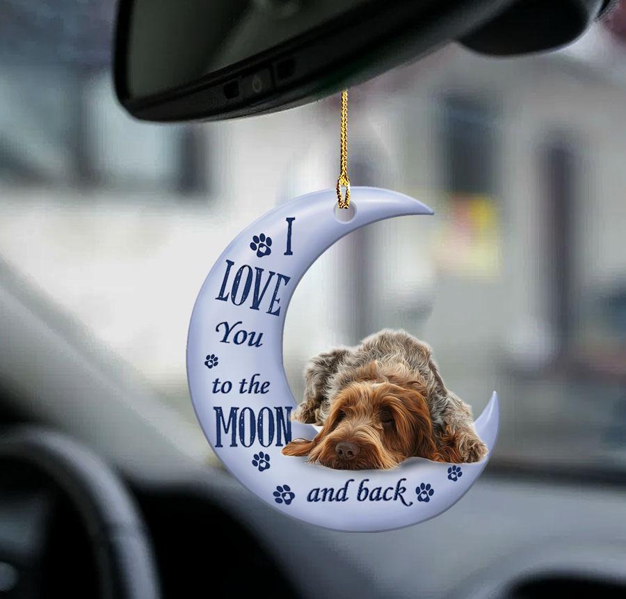 Italian Spinone Moon Back Gift For Italian Spinone Lover Two Sided Ornament Cus1