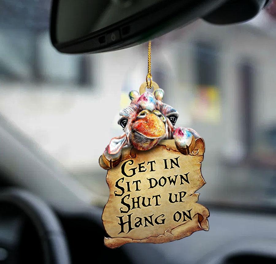 Godmerch- Ornaments- Giraffe get in giraffe lover two sided ornament, Dog Ornaments, Car Ornaments