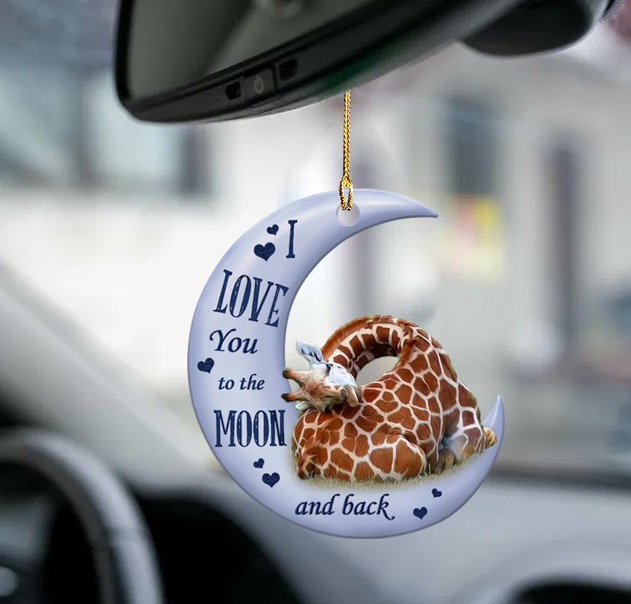 Giraffe Moon Back Giraffe Lover Two Sided Ornament