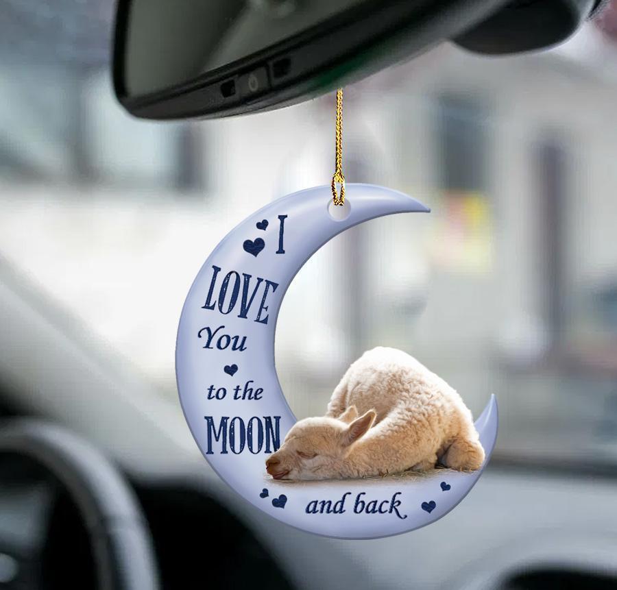 Llama Moon Back Llama Lover Two Sided Ornament