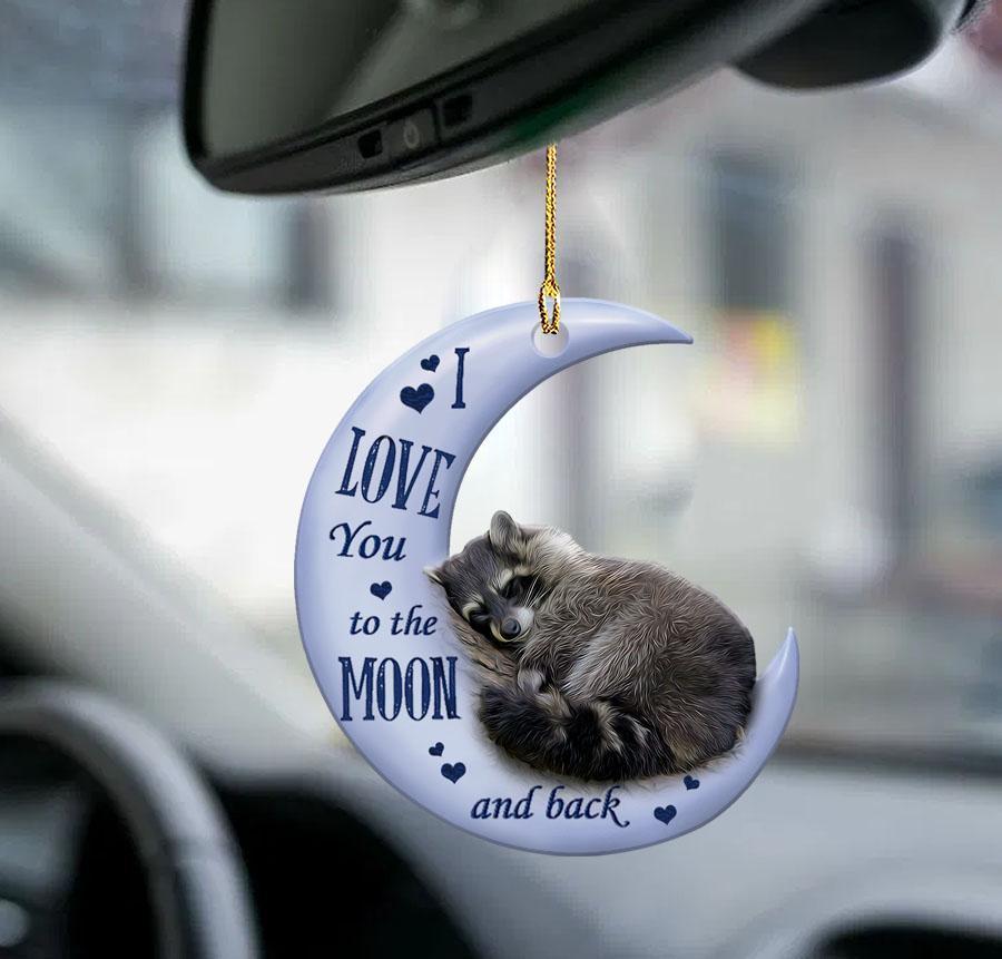 Raccoon Moon Back Raccoon Lover Two Sided Ornament