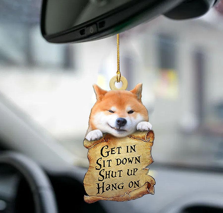 Shiba Inu Get In Two Sided Ornament, Dog Ornament Interior Car