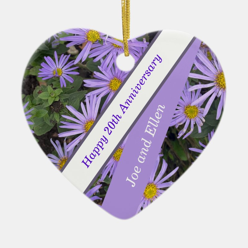 20Th Wedding Anniversary, Editable Ceramic Ornament