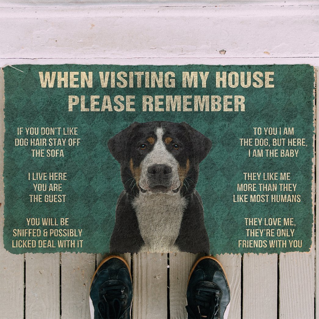 3D Please Remember Greater Swiss Mountain Dogs House Rules Doormat