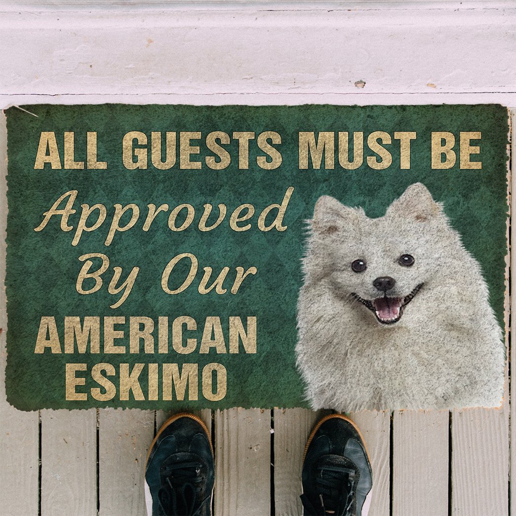 3D Must Be Approved By Our American Eskimo Custom Doormat
