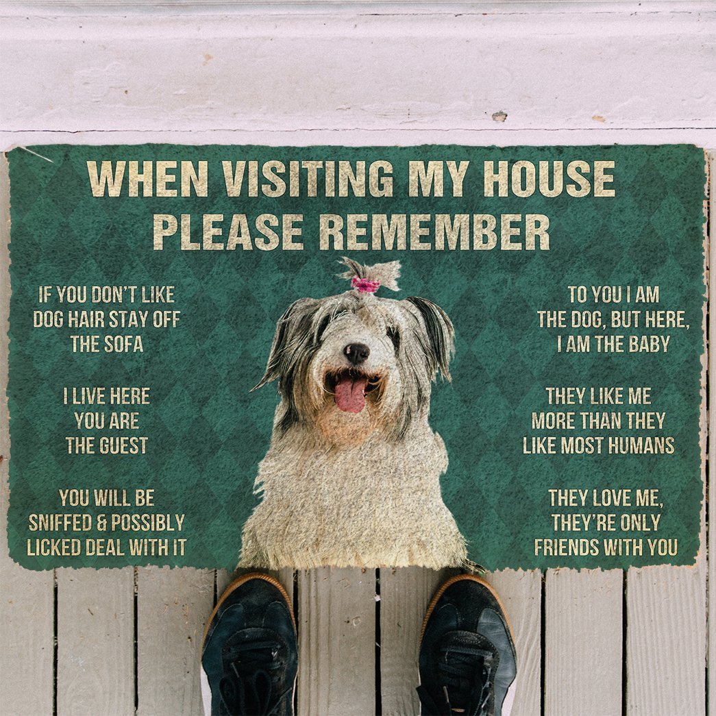 3D Please Remember Old English Sheepdog House Rules Custom Doormat