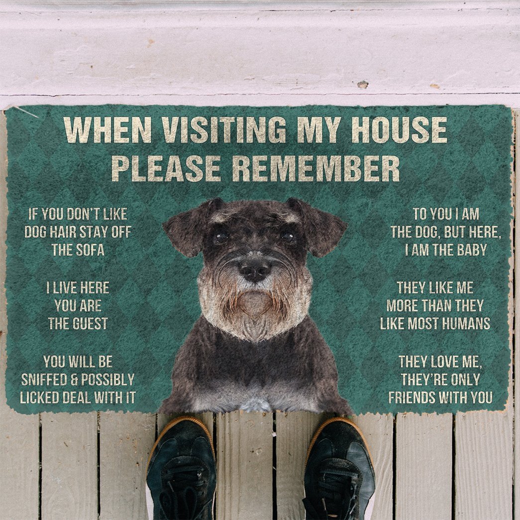3D Please Remember Standard Schnauzer Dogs House Rules Doormat