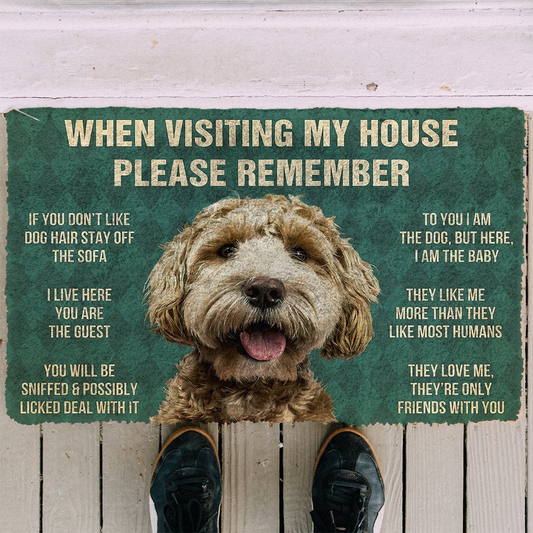 3D Please Remember Labradoodle House Rules Custom Doormat
