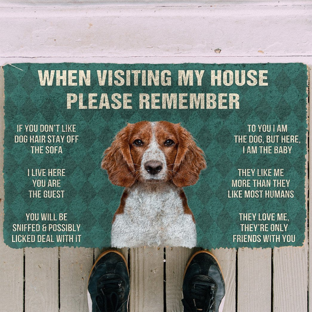3D Please Remember Welsh Springer Spaniel Dogs House Rules Doormat