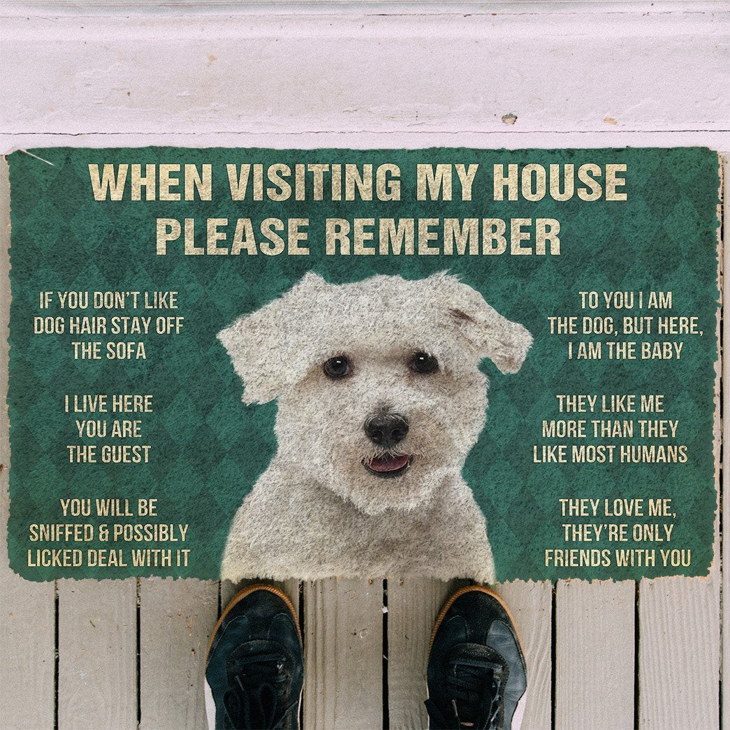 3D Please Remember Coton de Tulear Dogs House Rules Custom Doormat