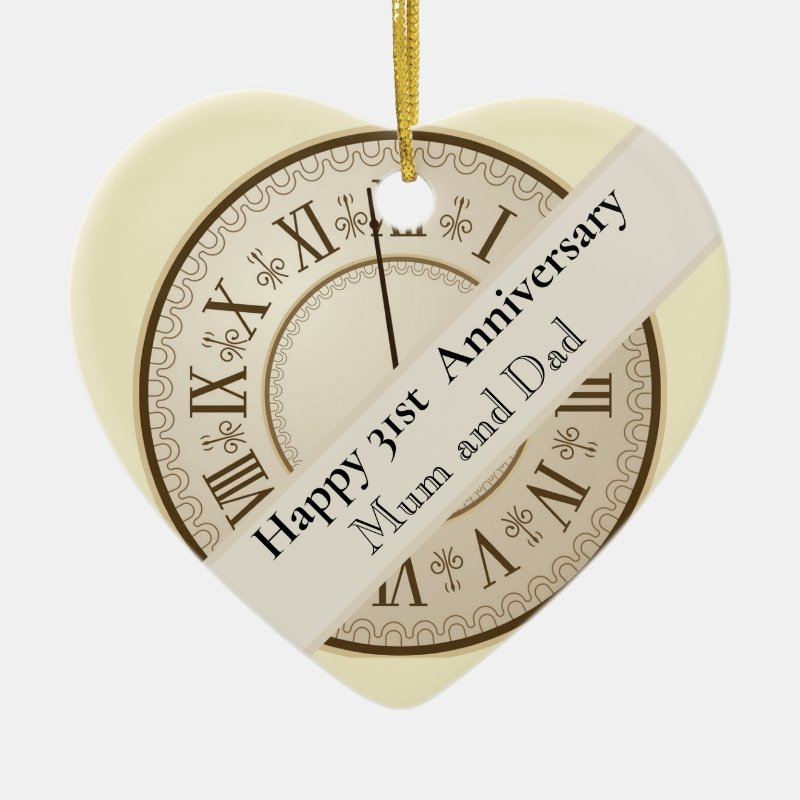 31St Wedding Anniversary Editable Ceramic Ornament