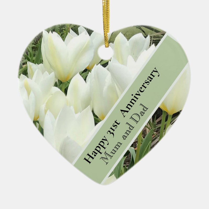31St Wedding Anniversary Editable Ceramic Ornament