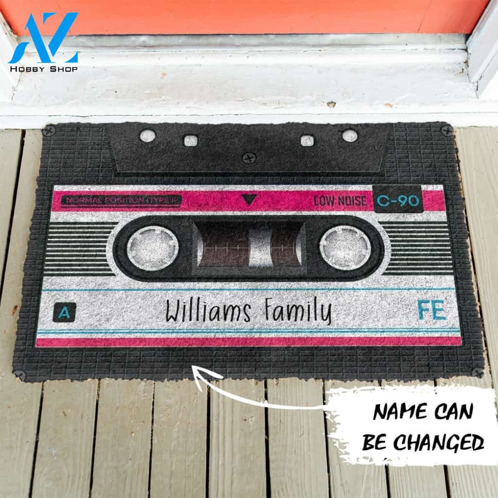 3D Cassette Tape Custom Name Doormat | Welcome Mat | House Warming Gift
