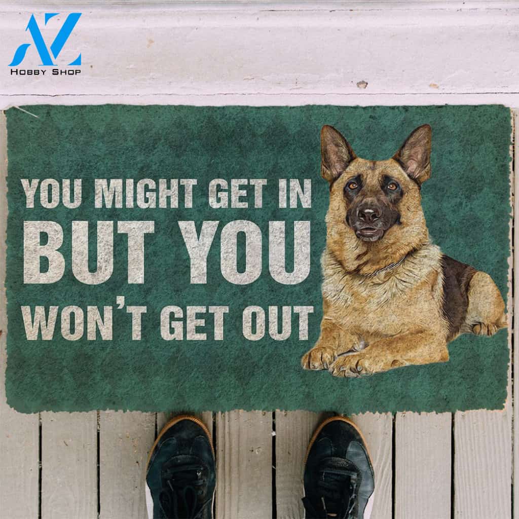 3D German Shepherd You Won't Get Out Doormat | Welcome Mat | House Warming Gift