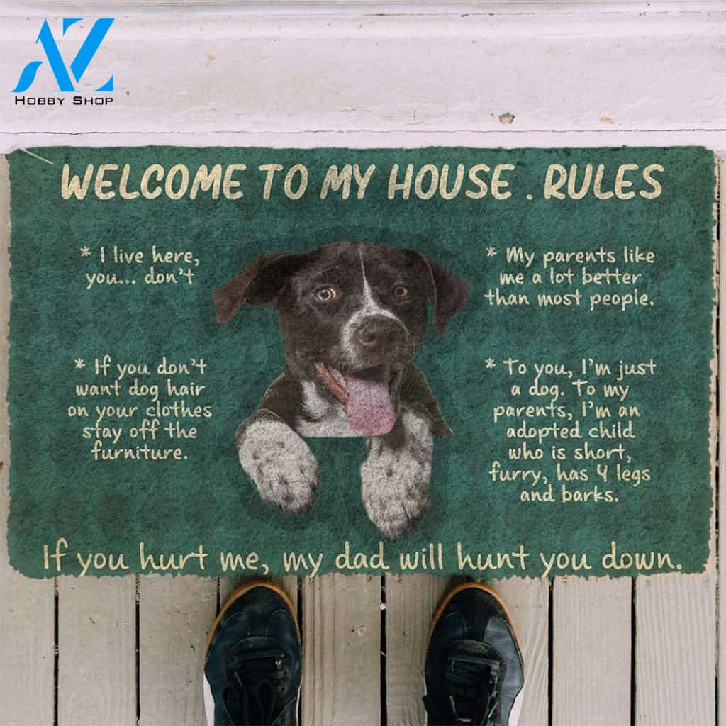3D German Shorthaired Pointers Welcome To My House Rules Custom Doormat | Welcome Mat | House Warming Gift