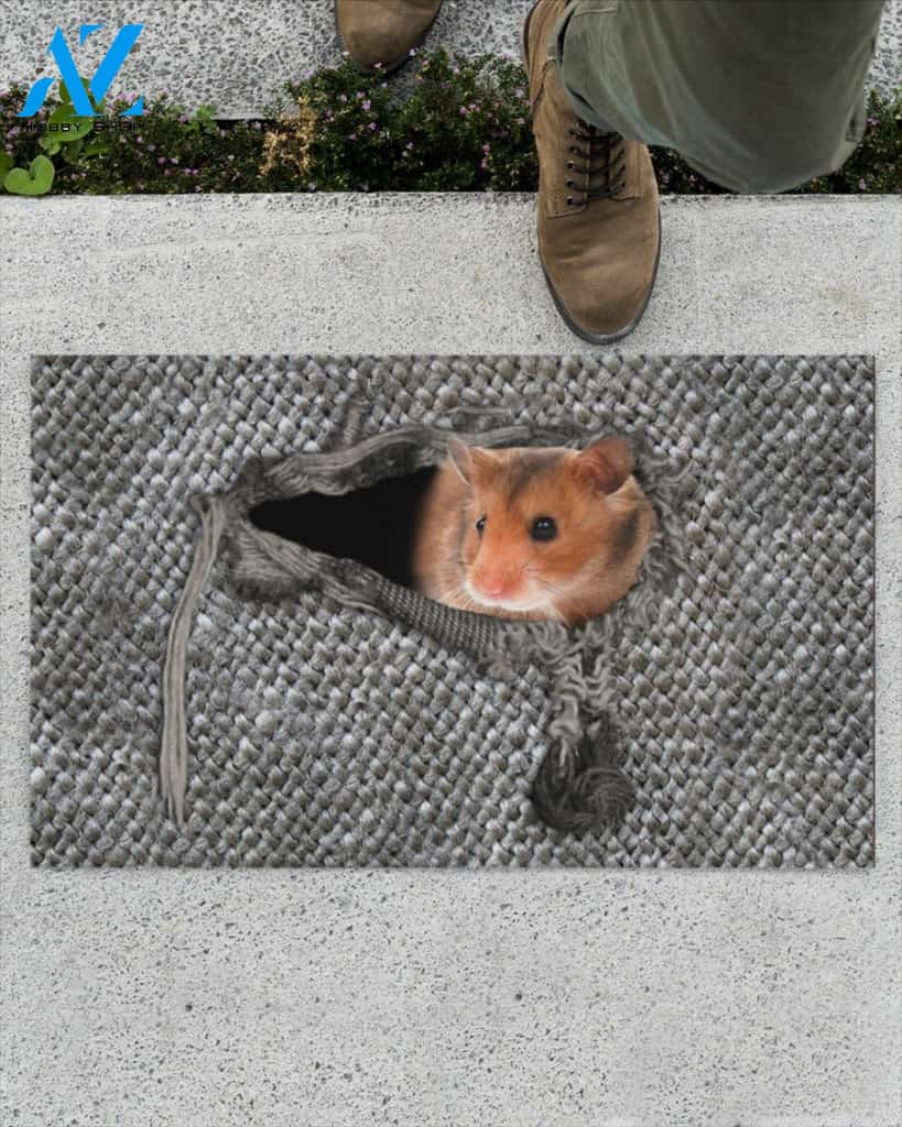 3D Hamster Funny Inside Doormat, Gift For Hamster Lovers, Gift For Friend Family Birthday Gift Decor Warm House Gift Welcome Mat