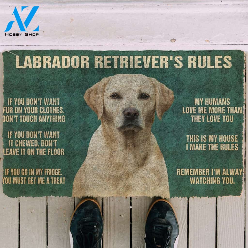 3D My Labrador Retriever's Rules Doormat | Welcome Mat | House Warming Gift