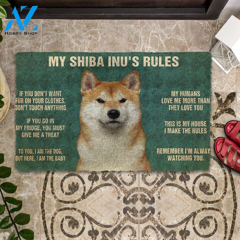 3D My Shiba Inu's Rules Doormat | Welcome Mat | House Warming Gift