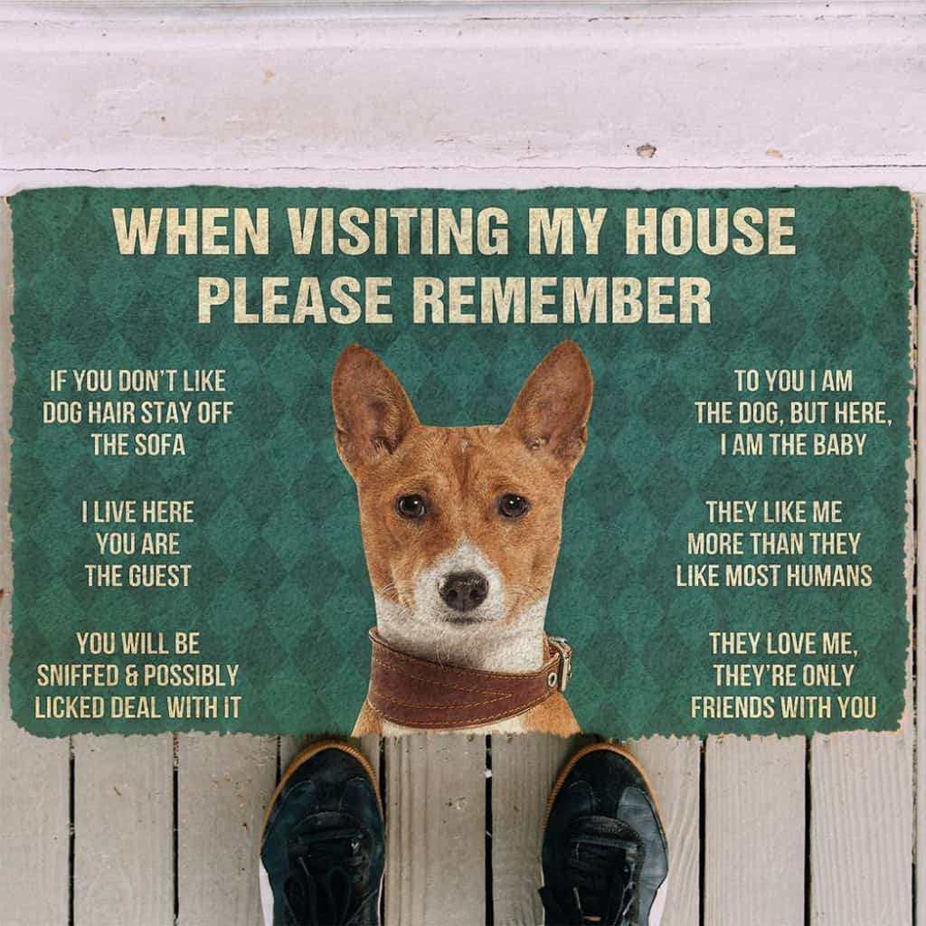 3D Please Remember Basenji Dogs House Rules Custom Doormat