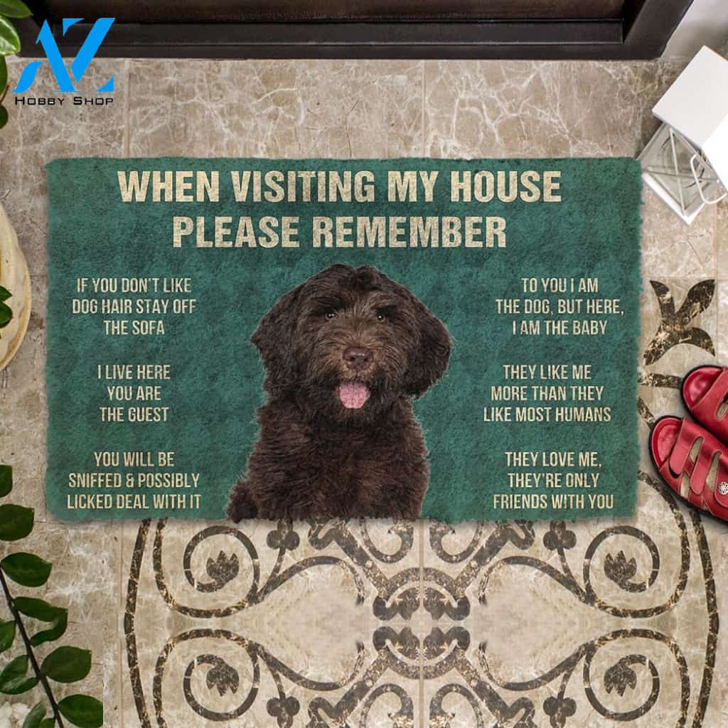 3D Please Remember Chocolate Labradoodles House Rule Custom Doormat | Welcome Mat | House Warming Gift