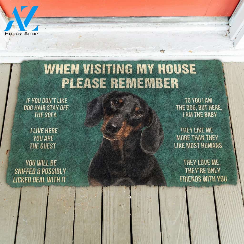 3D Please Remember Dachshunds Dog's House Rules Doormat | Welcome Mat | House Warming Gift
