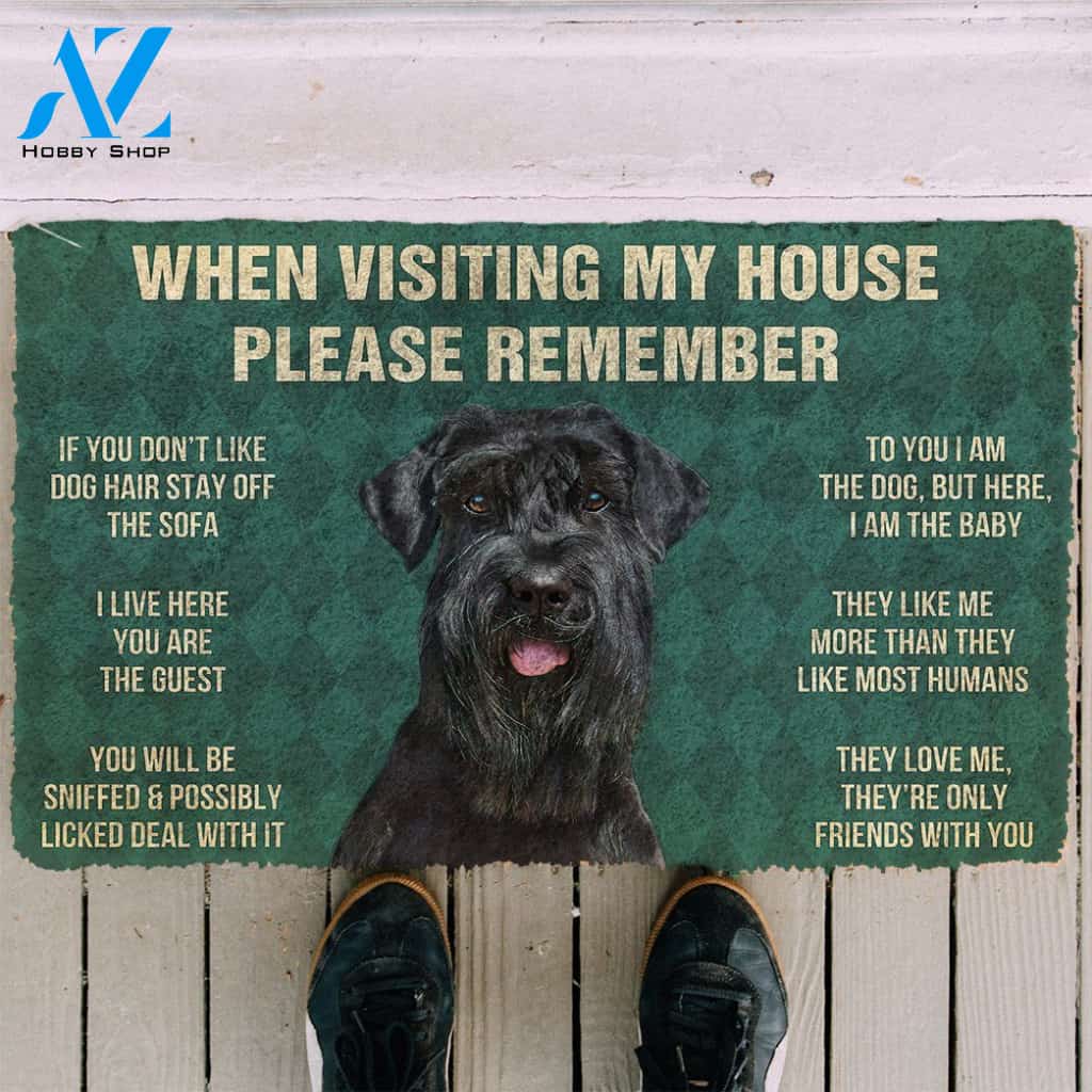 3D Please Remember Giant Schnauzer House Rules Custom Doormat | Welcome Mat | House Warming Gift