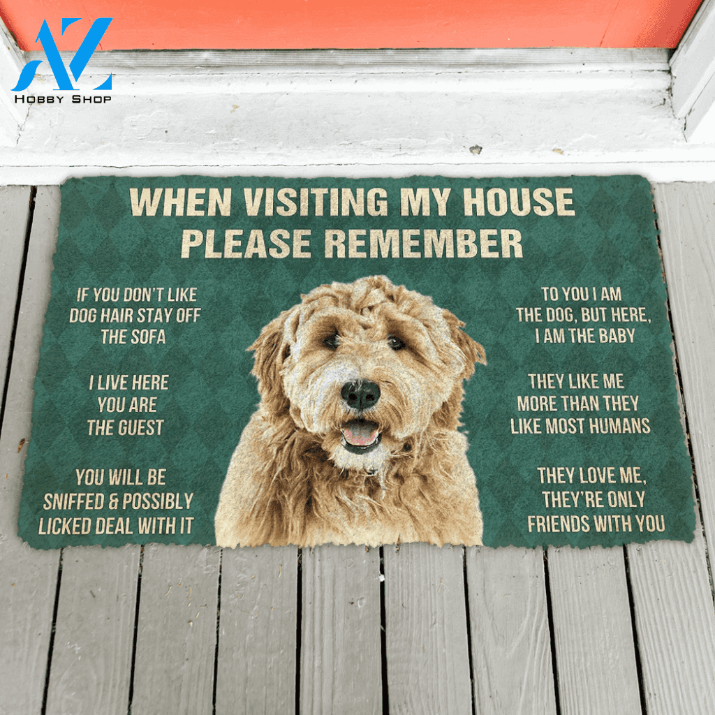3D Please Remember Goldendoodle Dogs House Rules Doormat