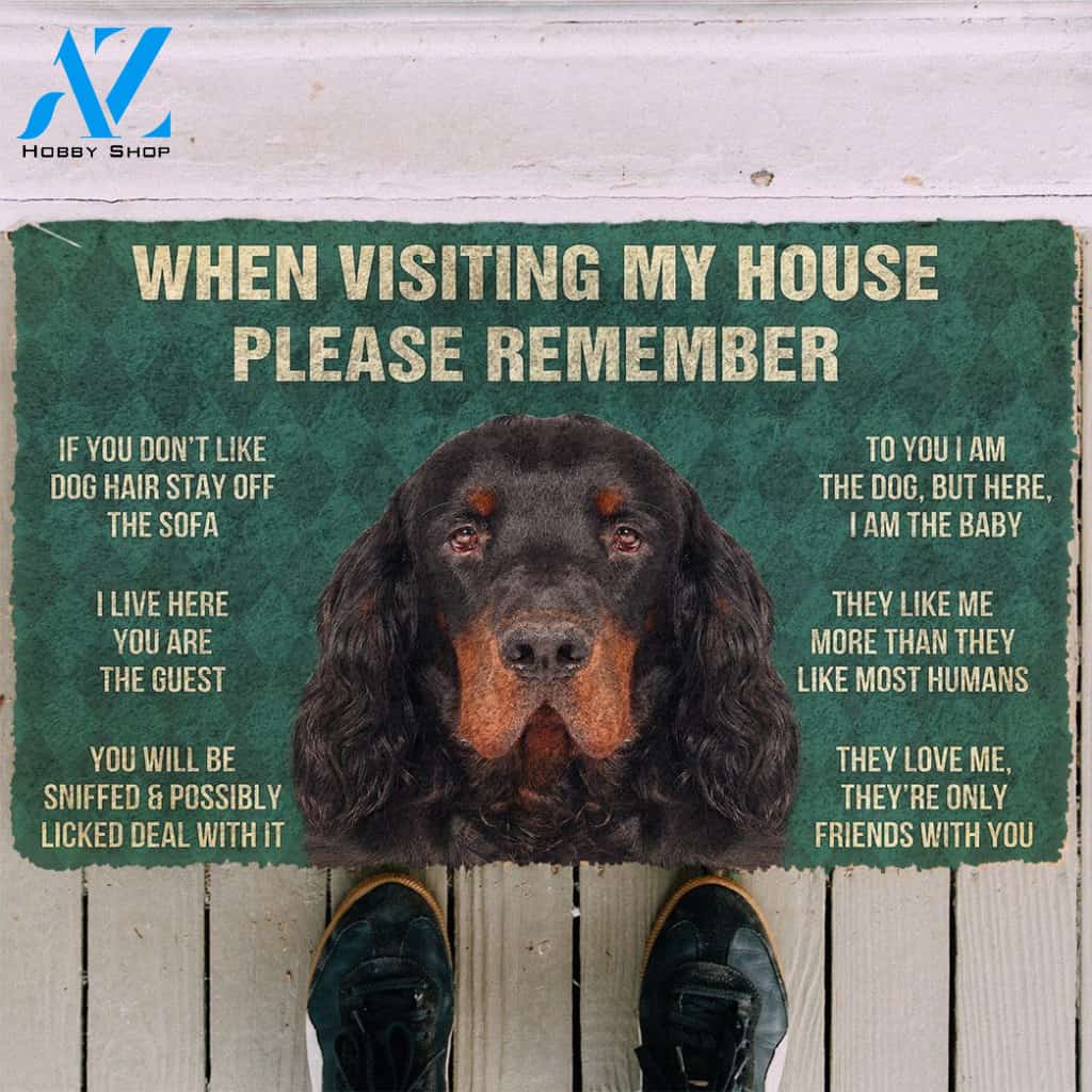 3D Please Remember Gordon Setter Dogs House Rules Doormat | Welcome Mat | House Warming Gift