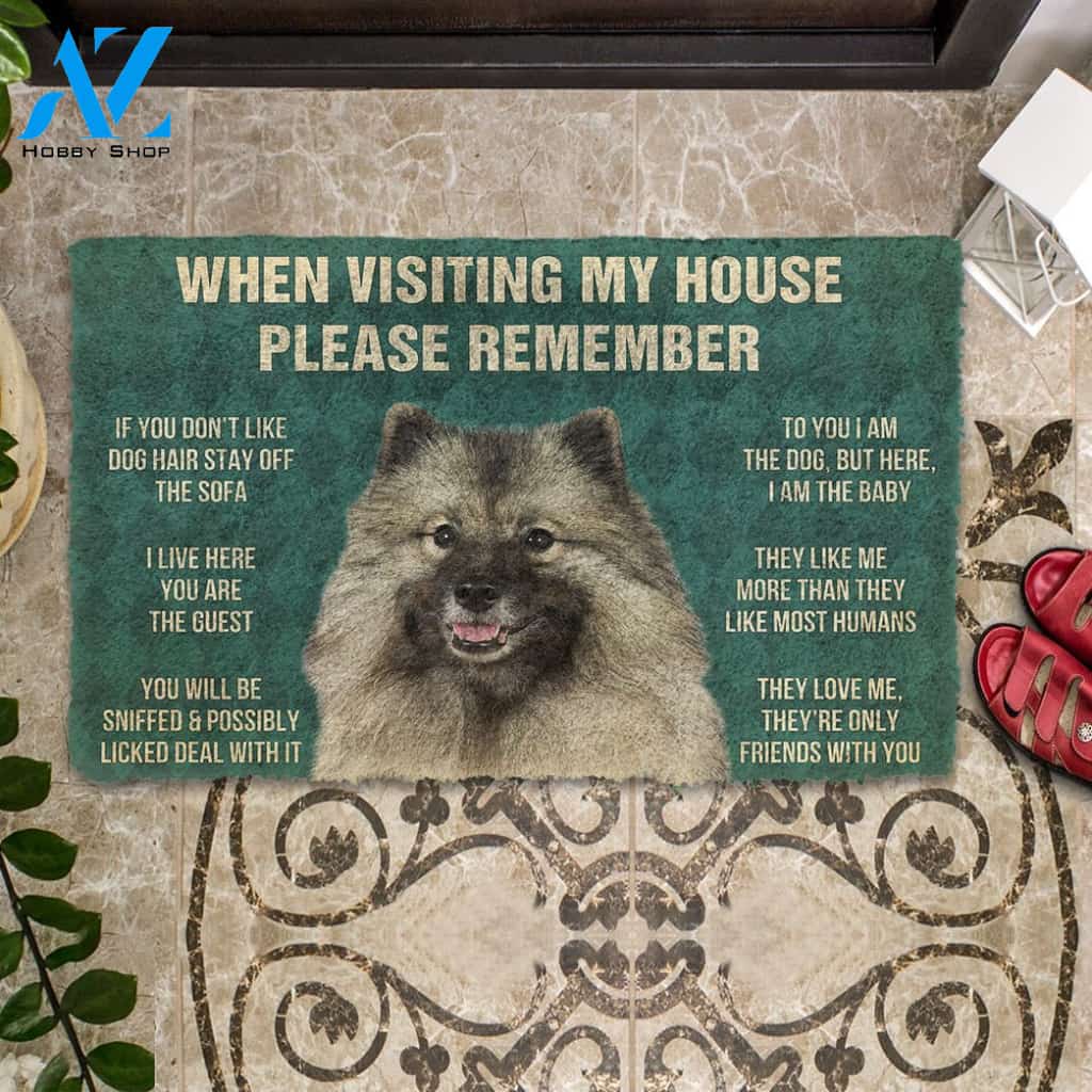 3D Please Remember Keeshond House Rules Custom Doormat | Welcome Mat | House Warming Gift