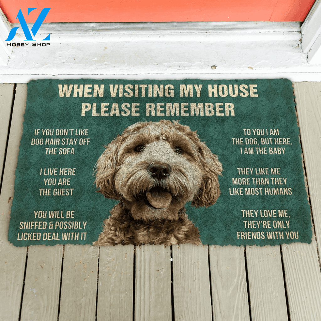 3D Please Remember Labradoodle House Rules Custom Doormat