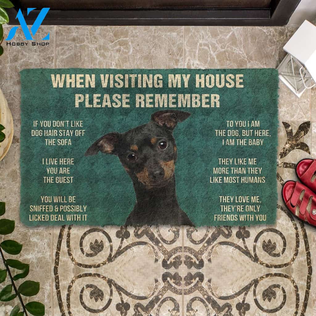 3D Please Remember Miniature Pinschers House Rules Custom Doormat | Welcome Mat | House Warming Gift
