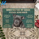 3D Please Remember Pitbull House Rules Custom Doormat | Welcome Mat | House Warming Gift
