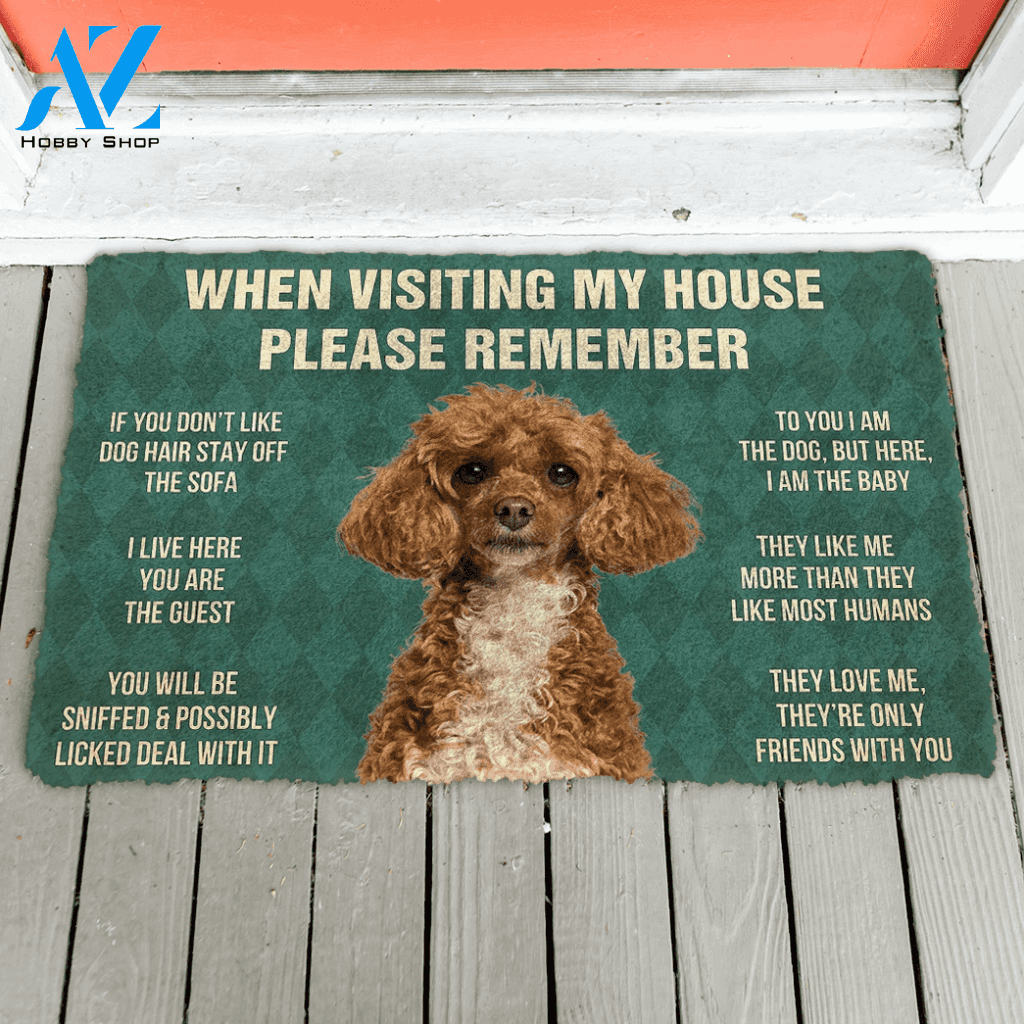 3D Please Remember Poodle Dog's House Rules Doormat