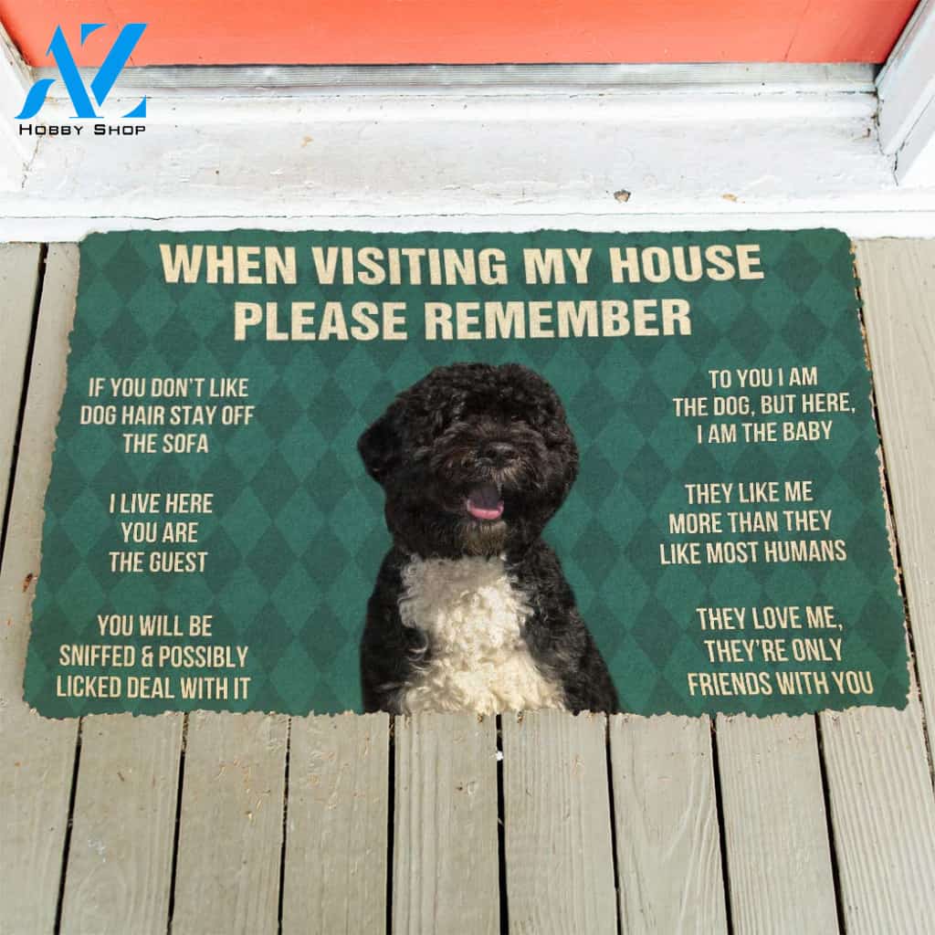 3D Please Remember Portuguese Water Dogs House Rules Custom Doormat | Welcome Mat | House Warming Gift