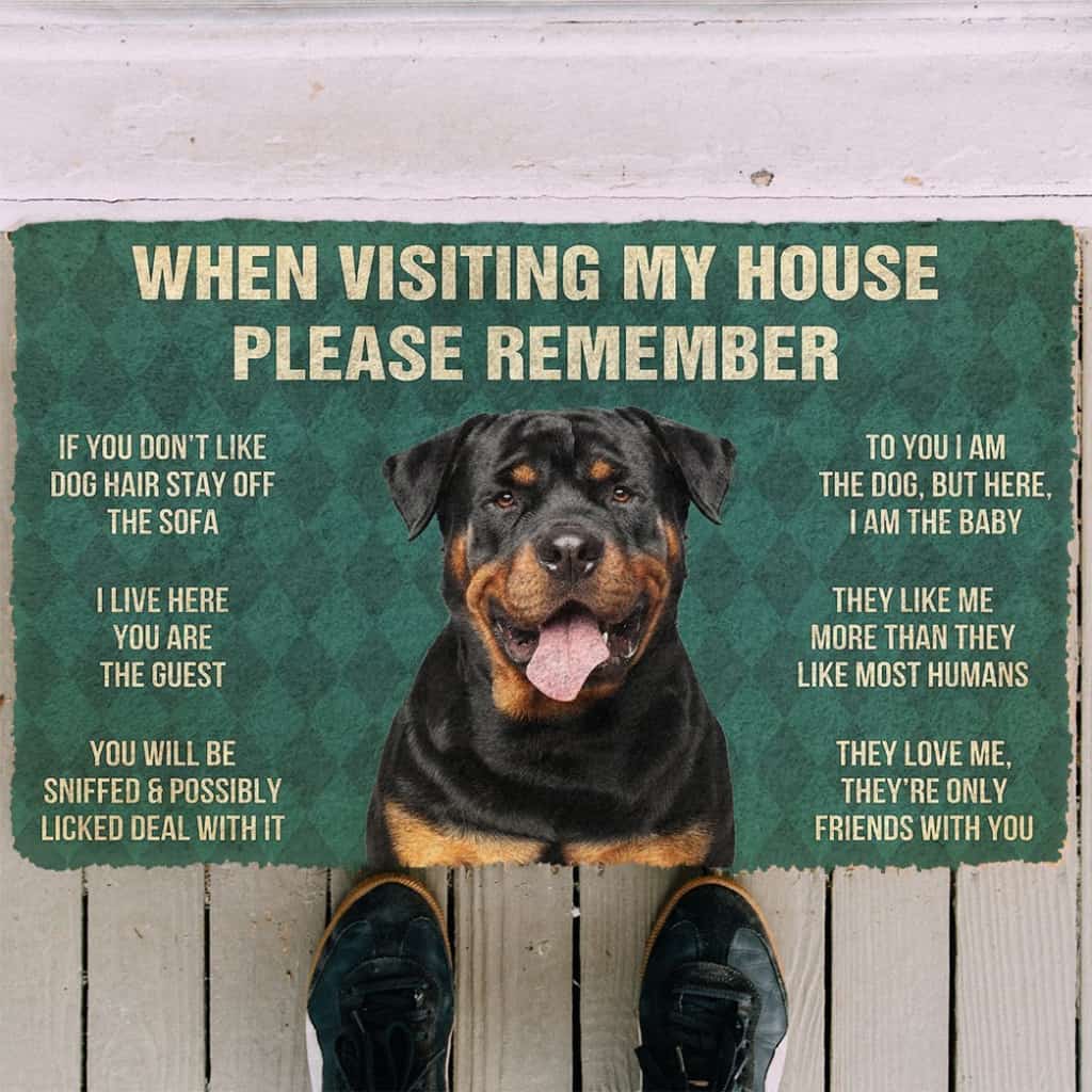 3D Please Remember Rottweiler Dog's House Rules Doormat