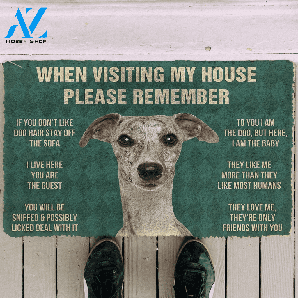 3D Please Remember Whippet Dogs House Rules Doormat