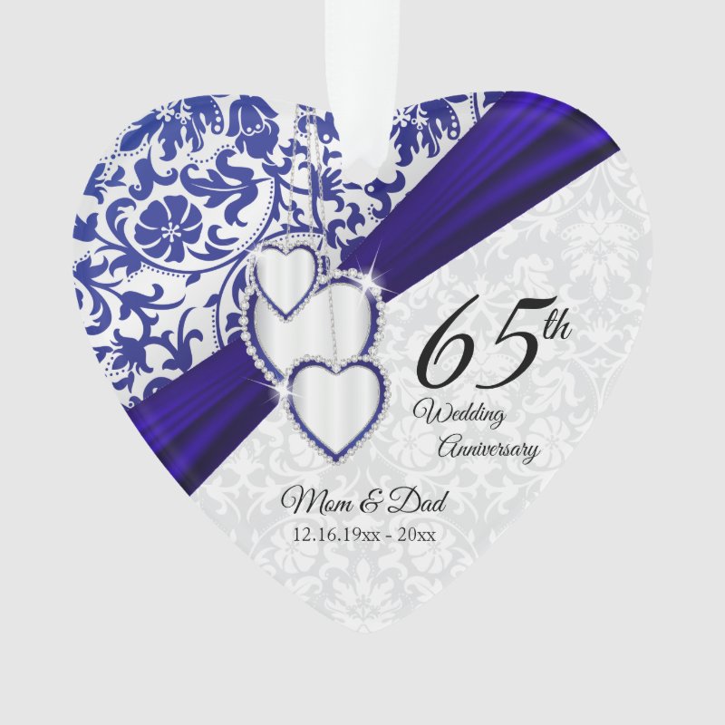 45Th / 65Th Sapphire Wedding Anniversary Keepsake Ornament