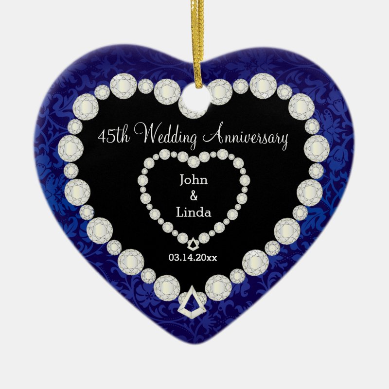 45Th Wedding Anniversary Ceramic Ornament
