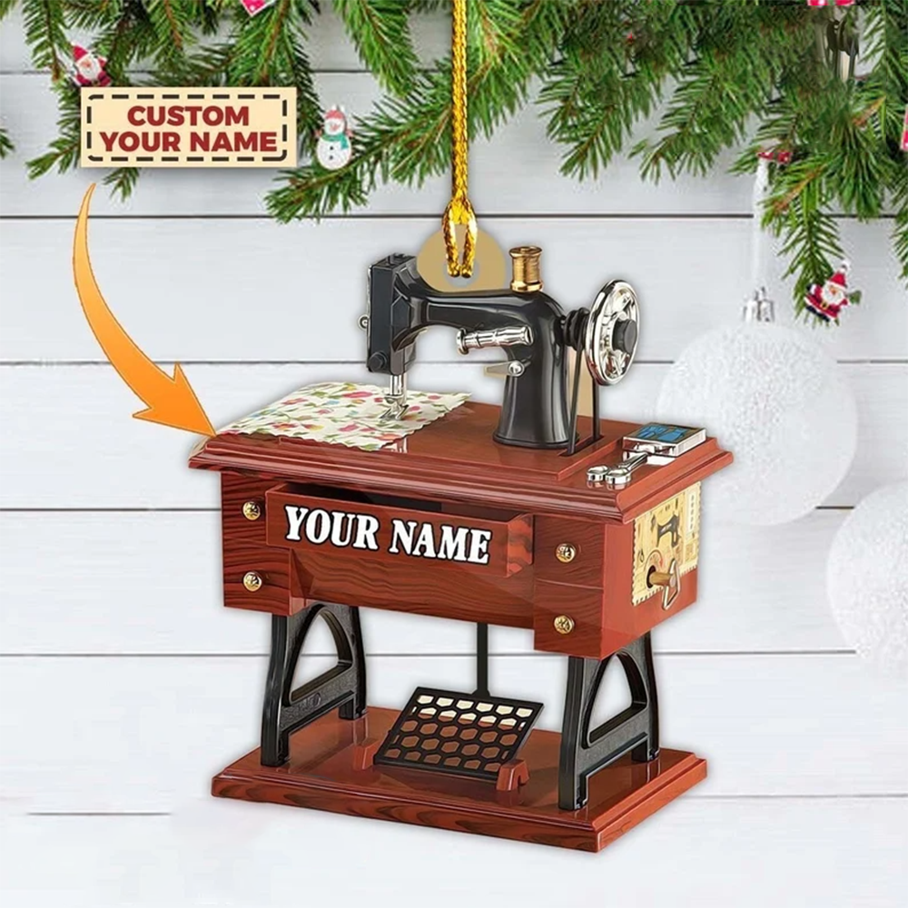 Personalized Sewing Shop Christmas Ornament, Sewing Ornament, Sewing Machine Ornament, Sewer, Sewing Lovers Gifts