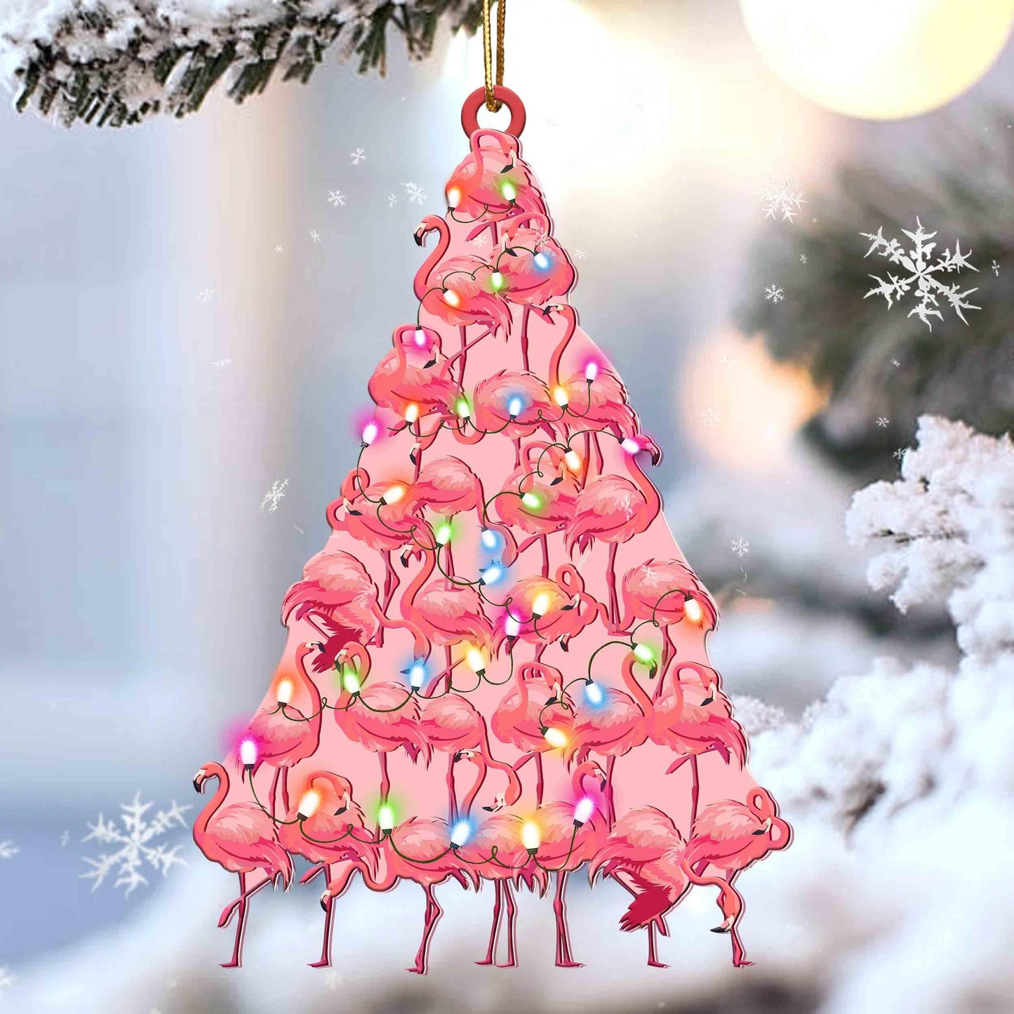 Flamingo Lovely Tree Gift For Flamingo Lover Gift For Bird Lover Ornament