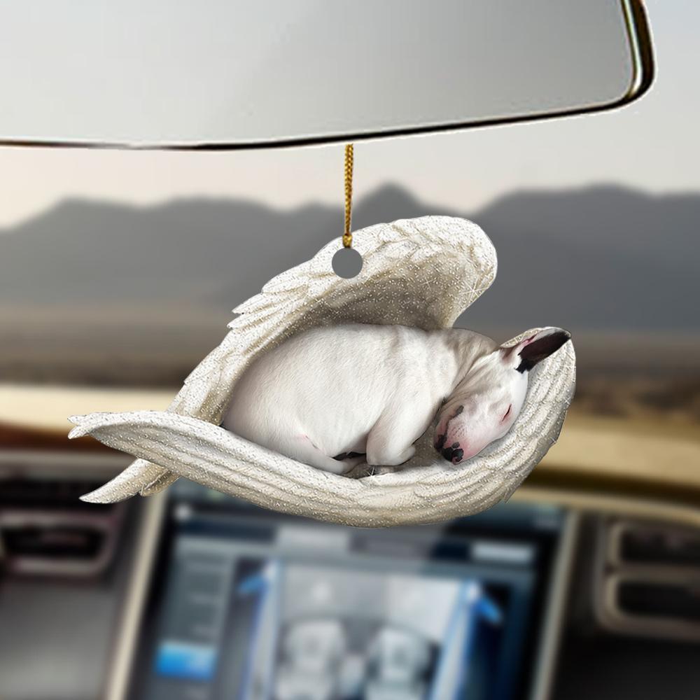 Godmerch- Ornaments- Bull terrier sleeping angel bull terrier lovers dog moms ornament, Dog Ornaments, Car Ornaments