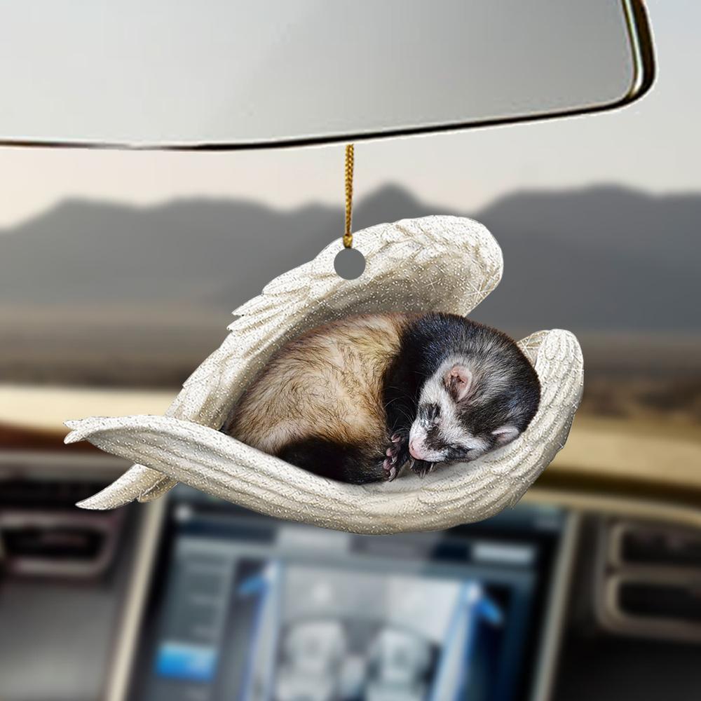 Godmerch- Ornaments- Ferret sleeping angel ferret lovers ornament, Dog Ornaments, Car Ornaments