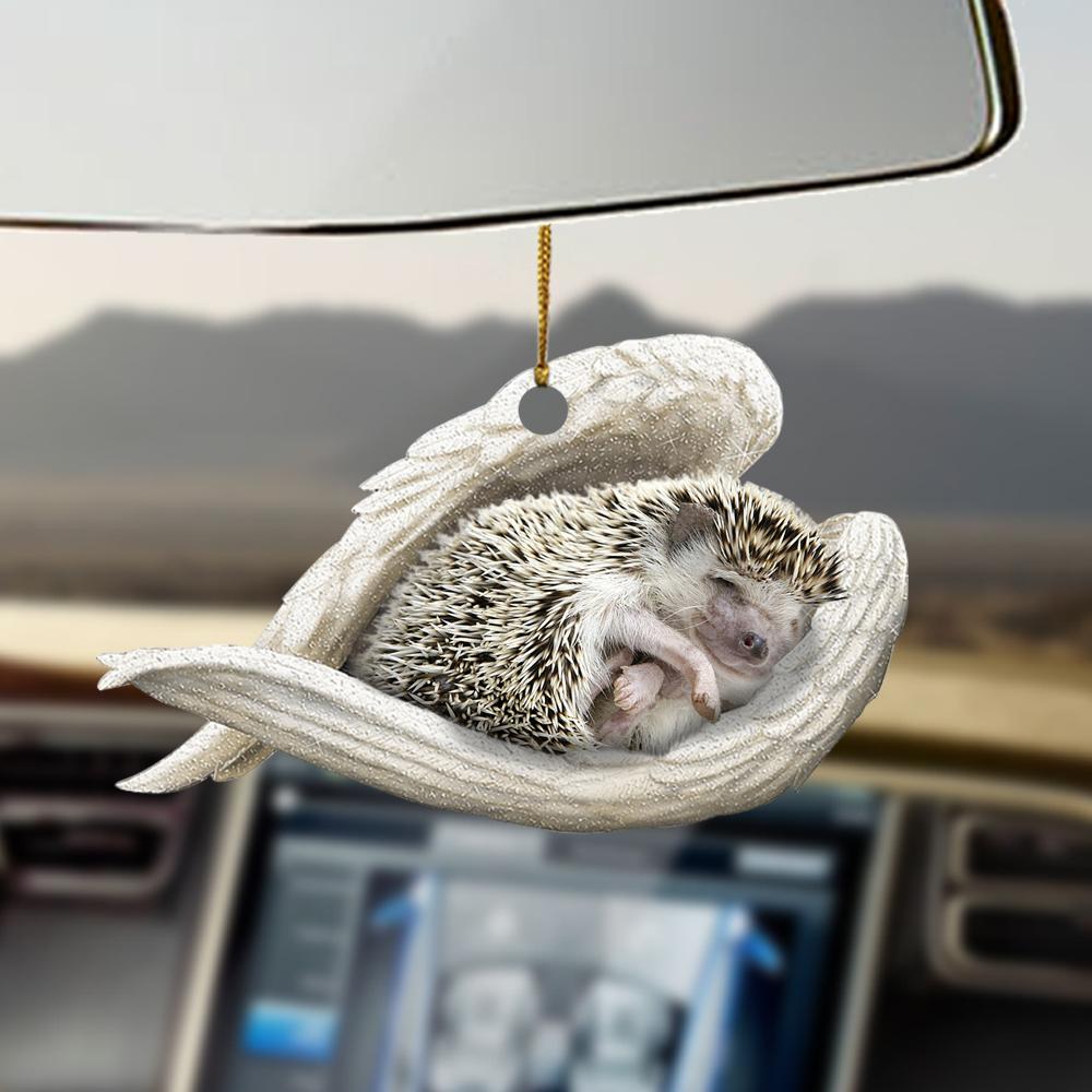 Godmerch- Ornaments- Hedgehog sleeping angel hedgehog lovers ornament, Dog Ornaments, Car Ornaments