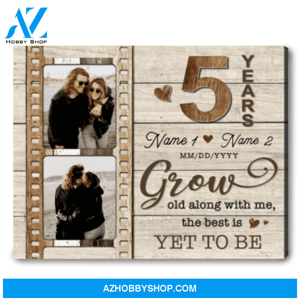 5 Years Of Husband and Wife 5th Anniversary Custom Canvas Gift