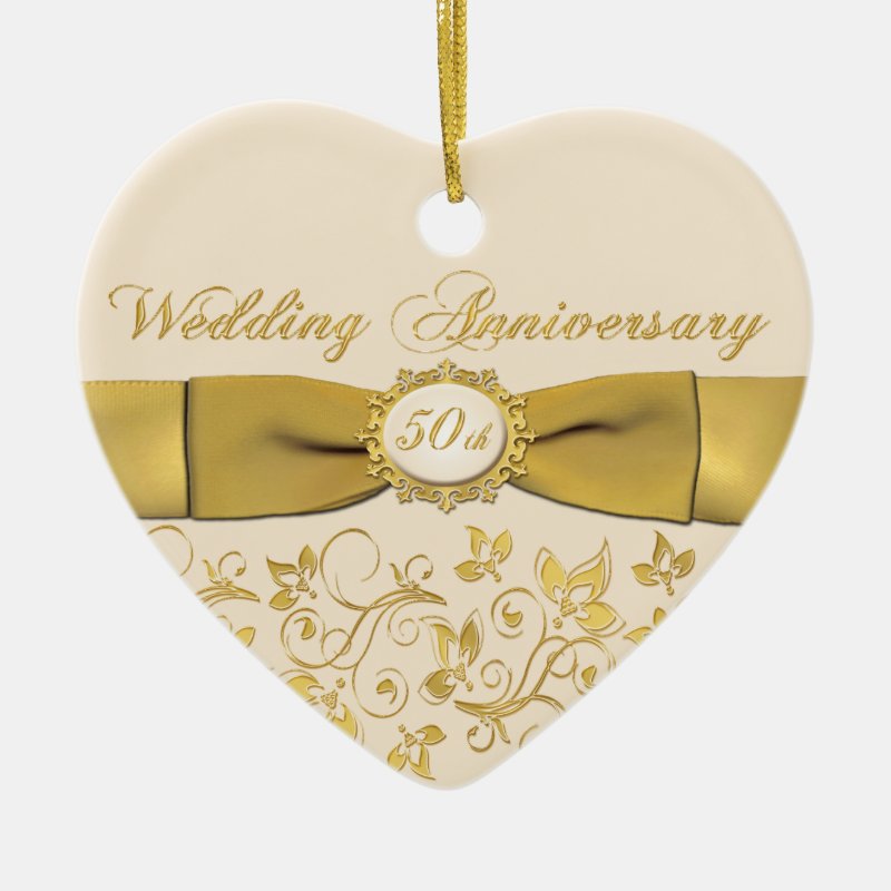 50Th Wedding Anniversary Christmas Ornament