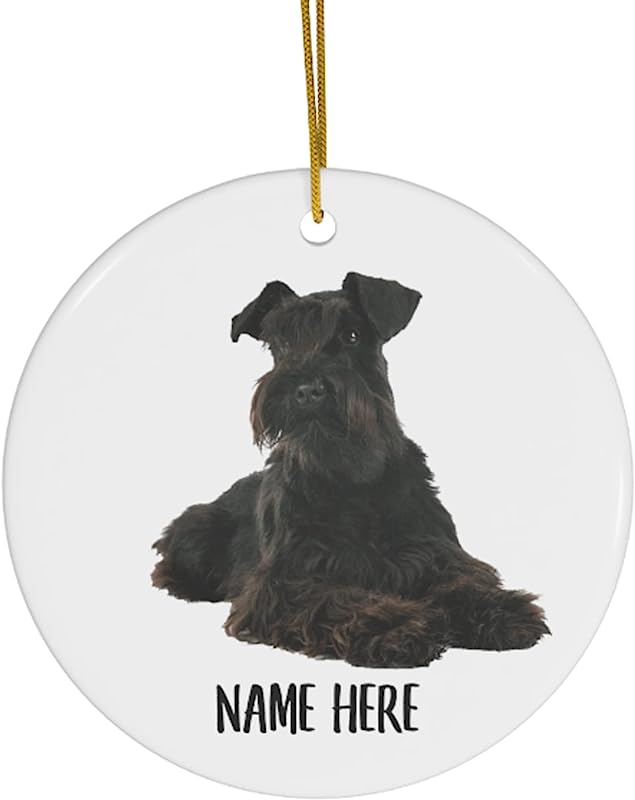 Lovesout Funny Miniature Schnauzer Lying Personalized Name Gifts Christmas Tree Ornaments Circle