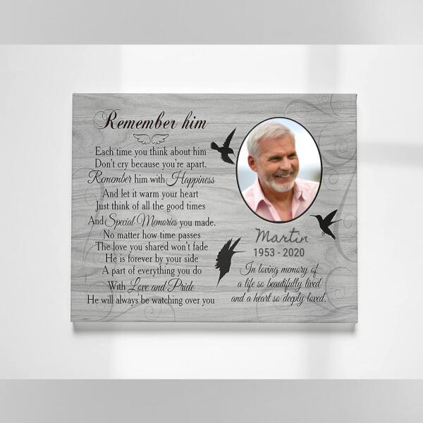 Dad Custom Text and Photo - Personalized Canvas, Canvas Wall Art, Wall Decor Visual Art Fathers, Happy Father's Day, 1st Fathers Day Pg0035