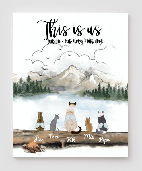Personalized Cat Canvas, Gifts For Cat Lovers Canvas Wall Art, Wall Decor Visual Art Poster, Canvas Painting Pg2287