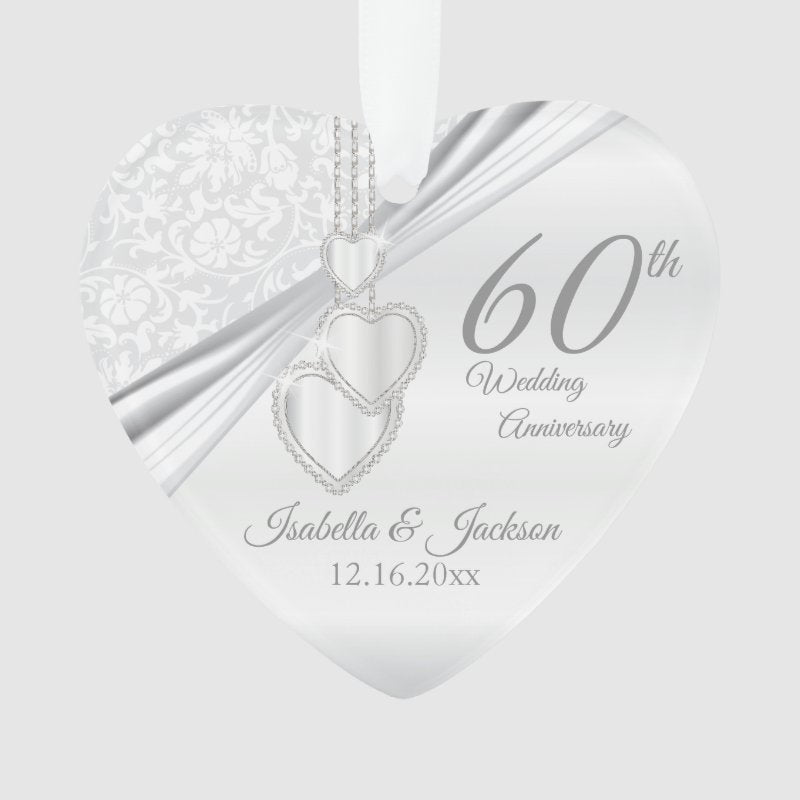60Th Wedding Anniversary Keepsake Design Ornament