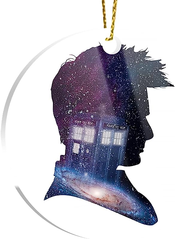 Christmas Tree Ornament Tenth Circle Doctor Decor Home Acrylic X-Mas For Tree Ornaments, Events, Party Decoration, Holidays White